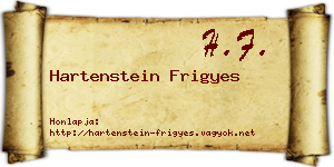Hartenstein Frigyes névjegykártya